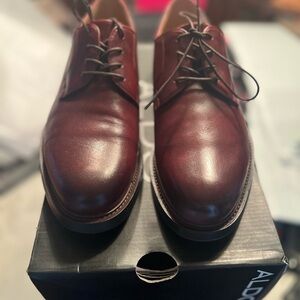 Aldo Men's Burgundy Leather Oxfords